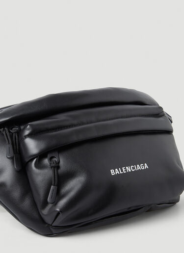 Balenciaga Puffy Logo Print Belt Bag Black bal0348005