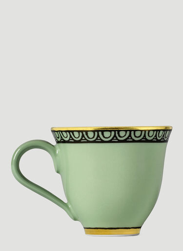 Gucci Set of Two Odissey Demitasse Cups with Saucers Green wps0690079