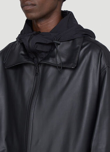 Bottega Veneta Leather Trench Coat Black bov0142003