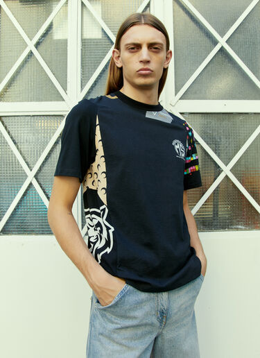 再生グラフィックTシャツ Marine Serre 再生グラフィックTシャツ ブラック mrs0154005
