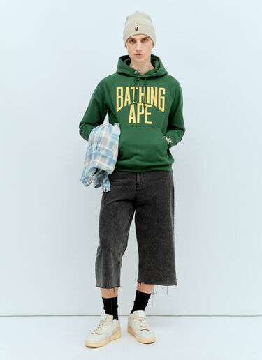 A BATHING APE® NYC Logo Hooded Sweatshirt Green aba0154026