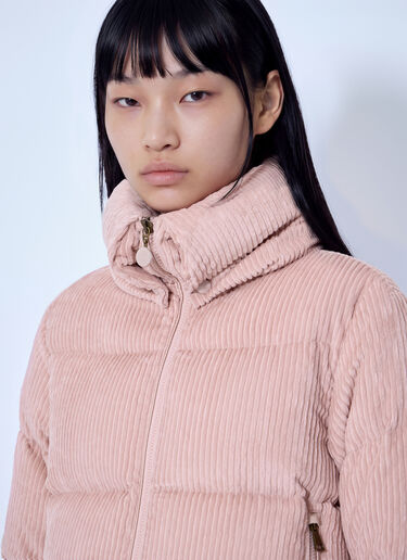 LN-CC® - Moncler: Lumineux Corduroy Short Down Jacket - Pink Moncler Lumineux Corduroy Short Down Jacket Pink mon0266022