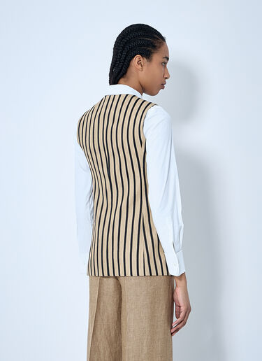 Max Mara Striped Waistcoat Beige max0260004