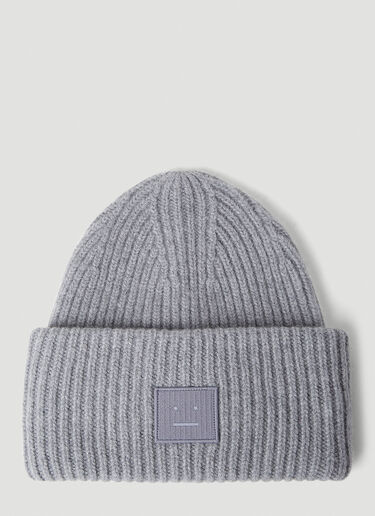 Acne Studios Pansy N Face Beanie Hat Grey acn0353020