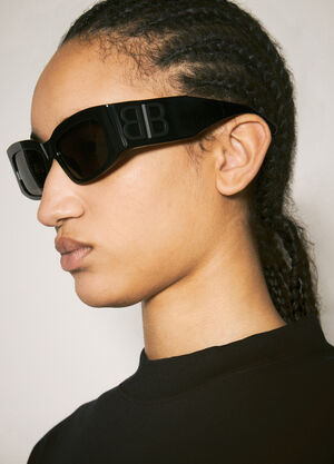 Balenciaga Bossy Rectangle Sunglasses Black bcs0357008