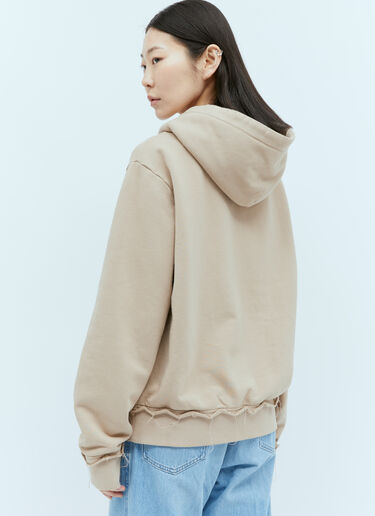 Miu Miu Distressed Hooded Sweatshirt Beige miu0355002