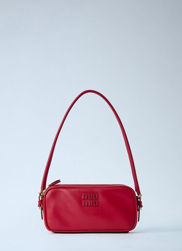 LN-CC® - Miu Miu: Leather Shoulder Bag - Red Miu Miu Leather Shoulder Bag Red miu0264212