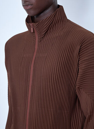 Homme Plissé Issey Miyake プリーツジップアップジャケット ブラウン hmp0165007