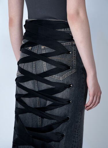 Balenciaga Lace-Up Skirt Dark Grey bal0260001