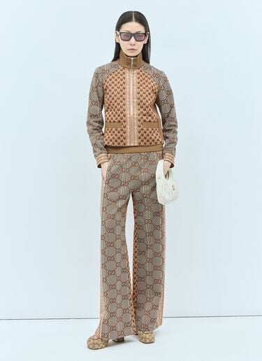 Gucci GG Jersey Jacquard Track Pants Brown guc0255013