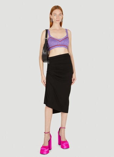 LN-CC® - Paco Rabanne: Metallic Knit Crop Top - Purple Paco Rabanne Metallic Knit Crop Top Purple pac0251009