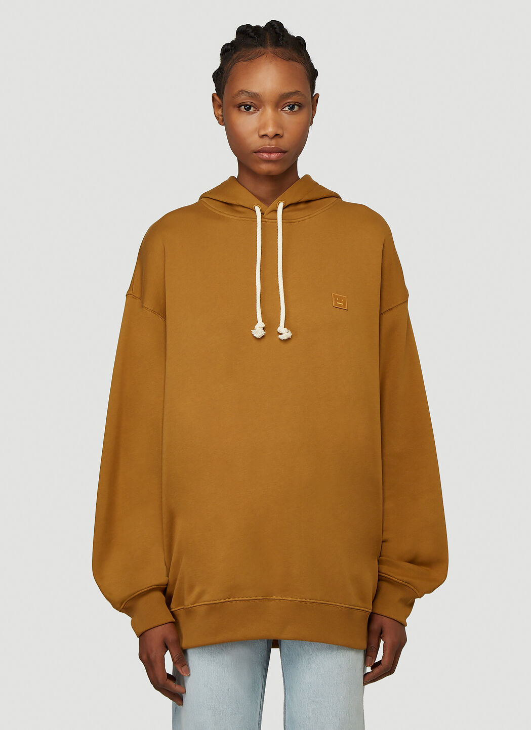 Acne Studios Farrin Face Hooded Sweatshirt in Brown LN CC