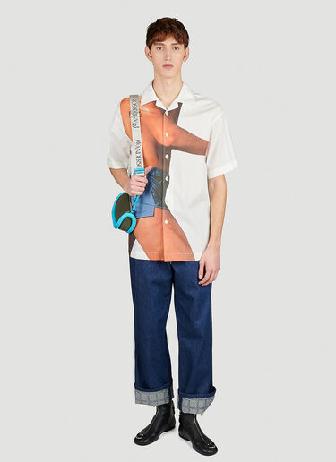 Profile Print Short-Sleeve Shirt JW Anderson Profile Print Short-Sleeve Shirt White jwa0154014