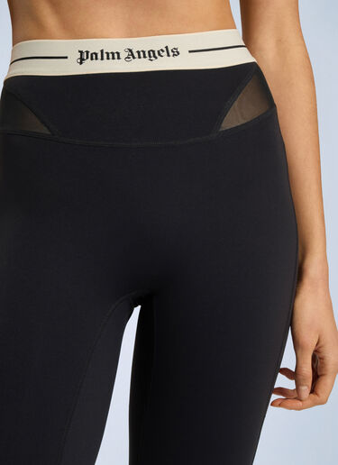 LN-CC® - Palm Angels: Logo Mix Layer Active Leggings - Black Palm Angels Logo Mix Layer Active Leggings Black pma0266228