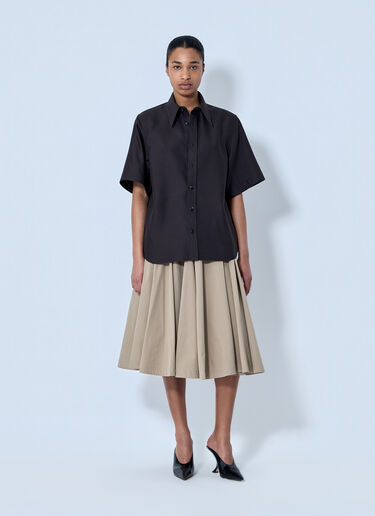 Bottega Veneta Wool and Silk Toile Shirt Brown bov0264046