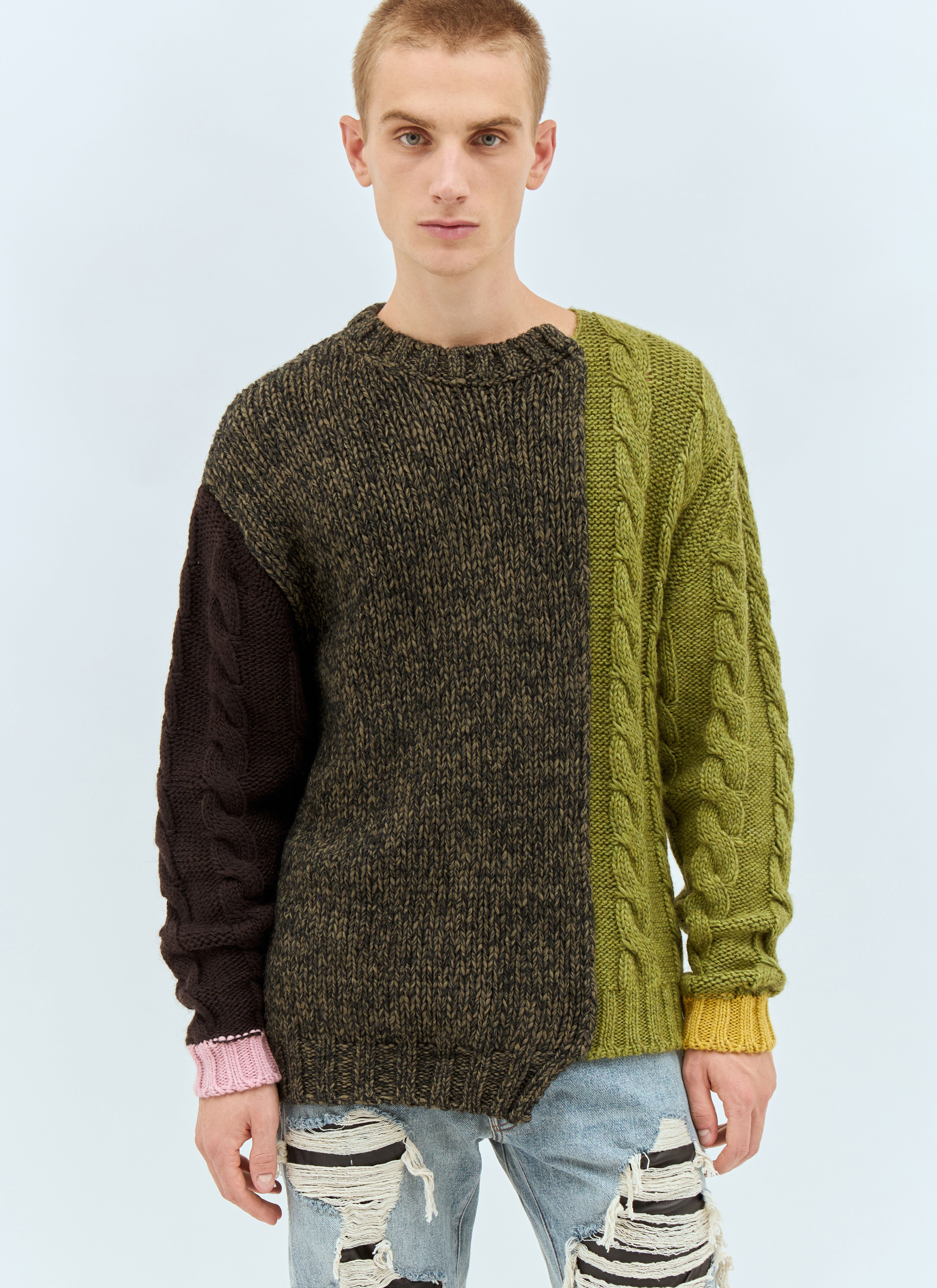 Round neck asymmetric hem plain sweaters clearance
