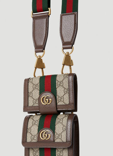 Gucci Ophidia Double Pouch Crossbody Bag Brown guc0152128
