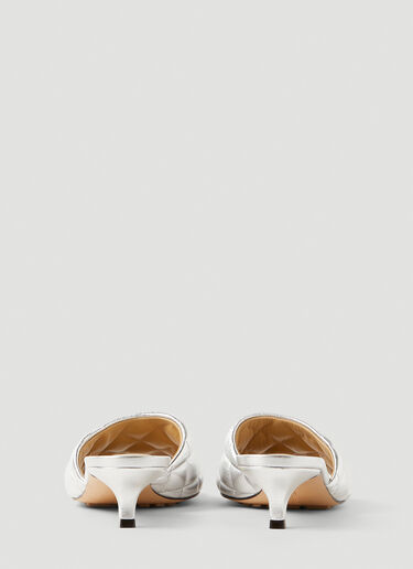 Padded Kitten Heel Mules Bottega Veneta Padded Kitten Heel Mules Silver bov0251080
