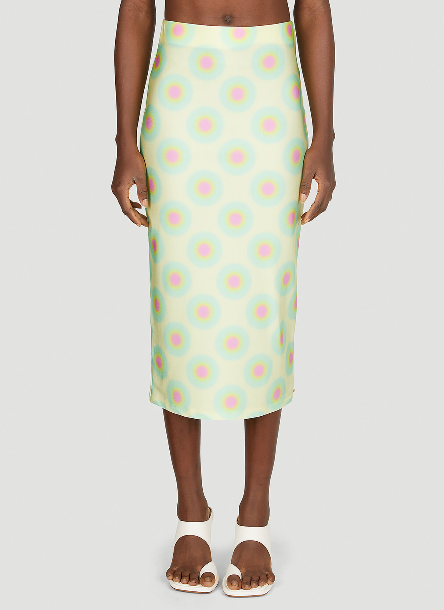 Shop Sportmax Op Art Skirt In Yellow