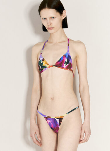 Dolce & Gabbana Logo And Abstract Print Triangle Bikini Multicolour dol0255004