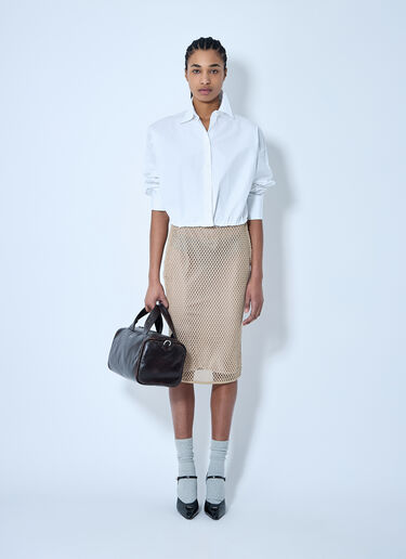 Prada Crochet Midi Skirt Beige pra0260012