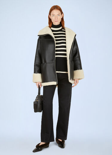 TOTEME Signature Shearling Jacket Black tot0251014