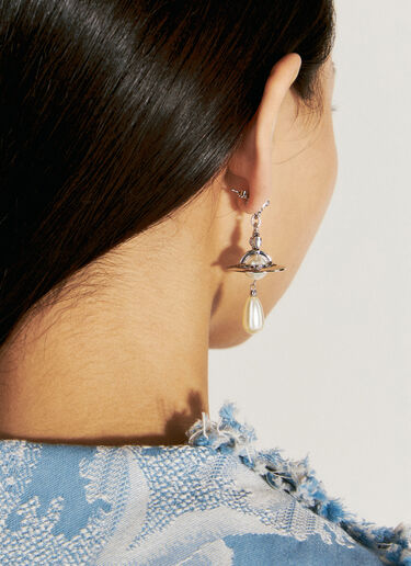 Vivienne Westwood 珍珠吊坠耳环  银色 vww0256001