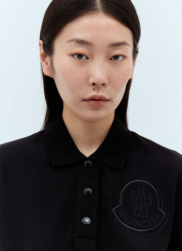 Moncler 로고 패치 폴로 셔츠  블랙 mon0257042