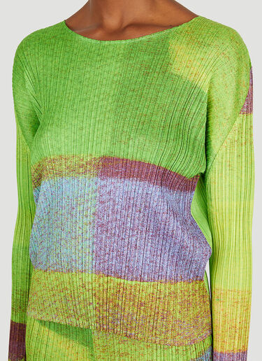 Pleats Please Issey Miyake 褶裥拼接长袖上衣 绿色 plp0251003