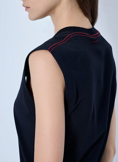LN-CC® - Marni: Sleeveless Top with Cut-out Detailing - Black Marni Sleeveless Top with Cut-out Detailing Black mni0266004