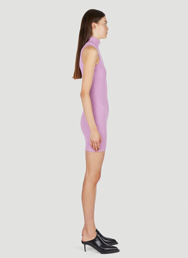 Zip Front Ribbed Knit Dress 1017 ALYX 9SM Zip Front Ribbed Knit Dress Pink aly0250016