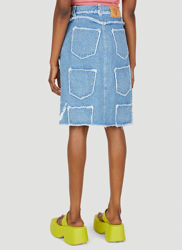 Lourdes Raw Edge Multi Pocket Skirt Blue lou0249006