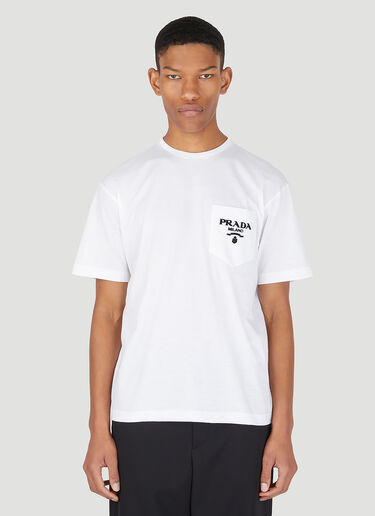Prada ベルベットロゴTシャツ ホワイト pra0147079