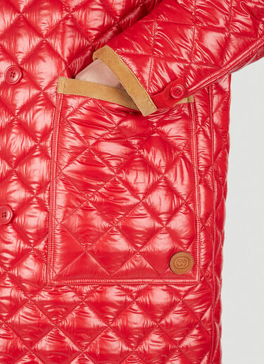 Gucci Double-Breasted Quilted Coat Red guc0152057
