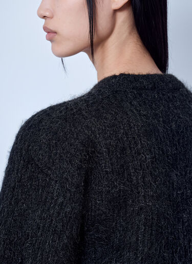 LN-CC® - Max Mara: Crewneck Mohair-Blend Sweater - Dark Grey Max Mara Crewneck Mohair-Blend Sweater Dark Grey max0266218