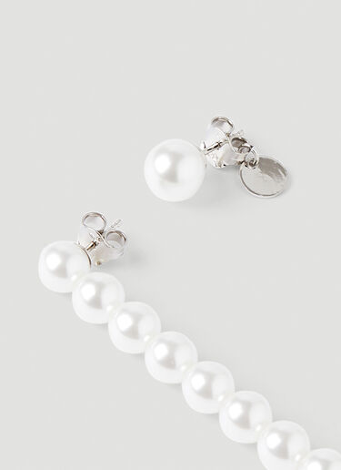 MM6 Maison Margiela Asymmetric Faux-Pearl Earrings White mmm0248026