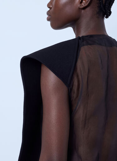 LN-CC® - Sportmax: Sheer Overlay Dress - Black Sportmax Sheer Overlay Dress Black spx0266204