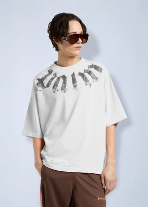 Palm Angels Big Neck Logo Loose Tee White pma0166113