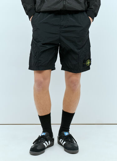 Stone Island Logo Patch Shorts Black sto0156058