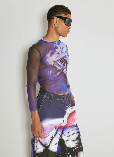 Mesh Long Sleeve Top Gerrit Jacob Mesh Long Sleeve Top Purple gjb0154005