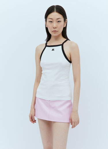 콘트라스트 탱크탑 Courrèges 콘트라스트 탱크탑 화이트 cou0253032