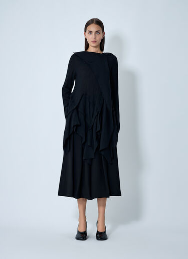 Gauzed Frilled Blouse Yohji Yamamoto Gauzed Frilled Blouse Black yoy0262020