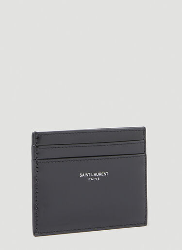 Saint Laurent Patent Leather Logo Cardholder Black sla0154036