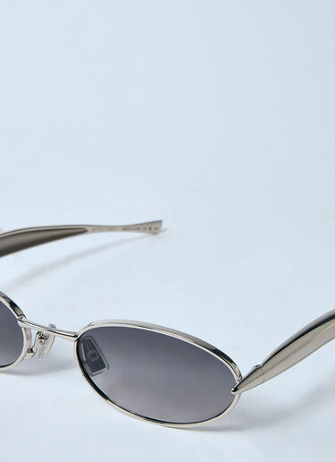 Bottega Veneta Sardine Oval Sunglasses Silver bos0259002