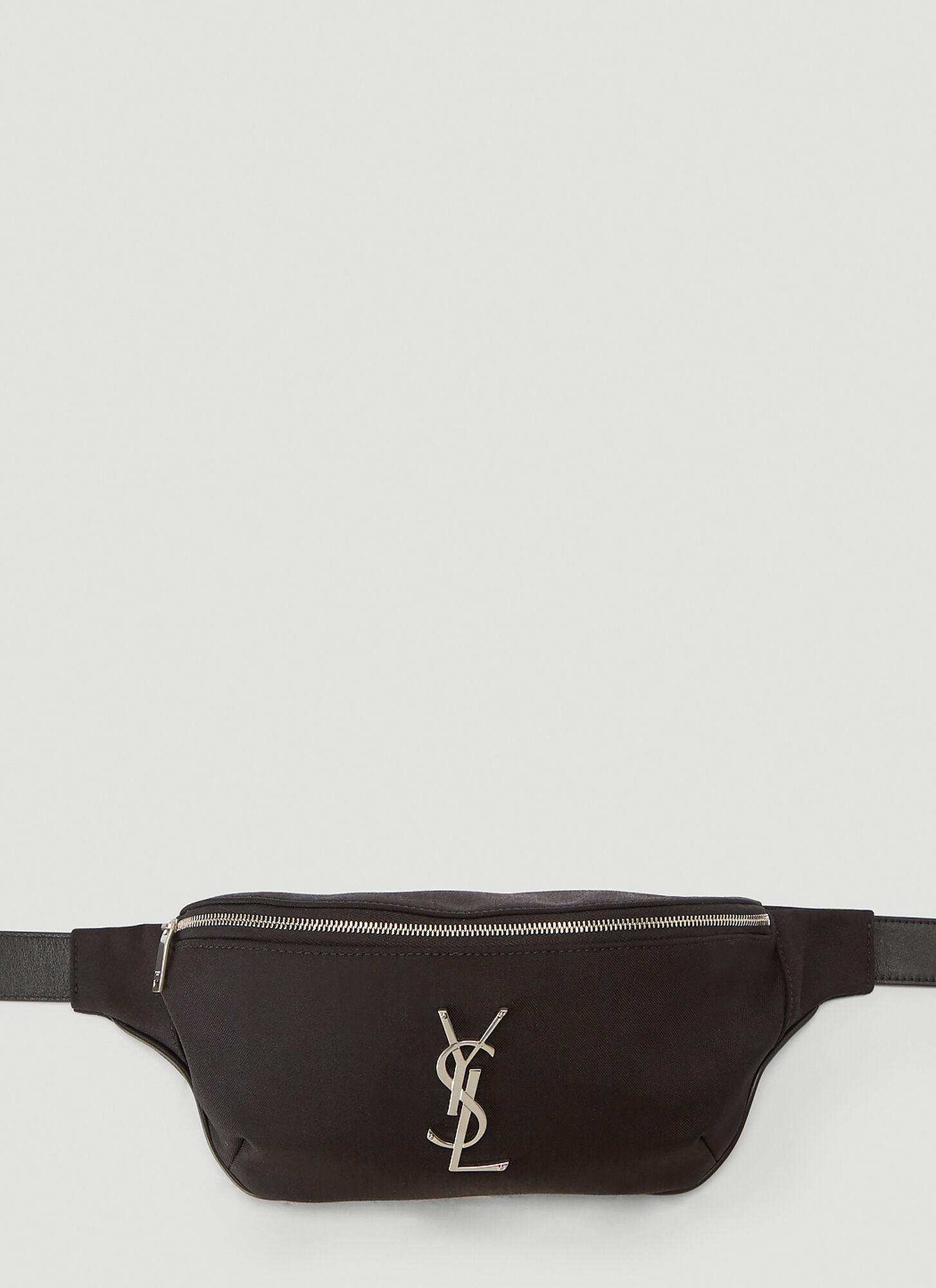 Saint Laurent Monogram Canvas Belt Bag In Black