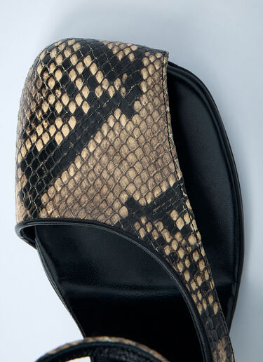 Dries Van Noten Snakeskin-Embossed Slingback Heels Beige dvn0259009