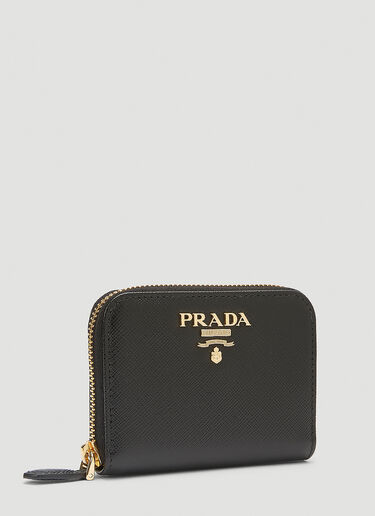 Prada Zip-Around Small Leather Wallet Black pra0243028