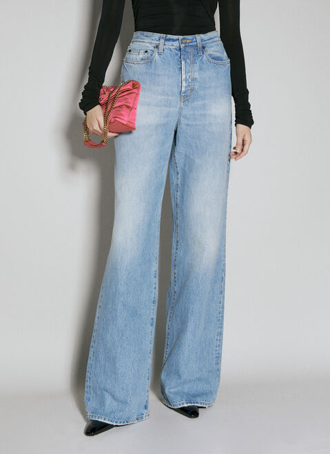 Saint Laurent Wide Leg Jeans Black sla0253002