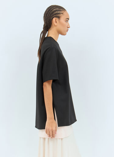 Jil Sander 지퍼 장식 티셔츠 블랙 jil0257010