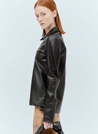 Sportmax Nappa Leather Jacket Black spx0255007